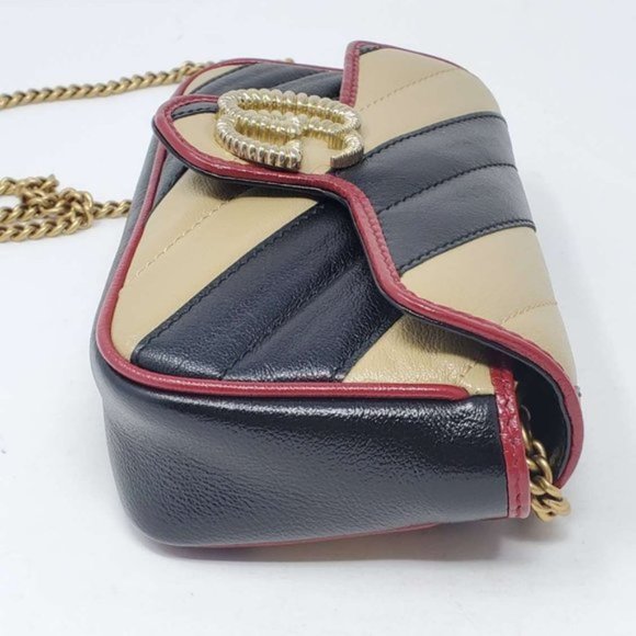 Gucci Super Mini Bicolor Marmont Crossbody Bag - Picture 3 of 12